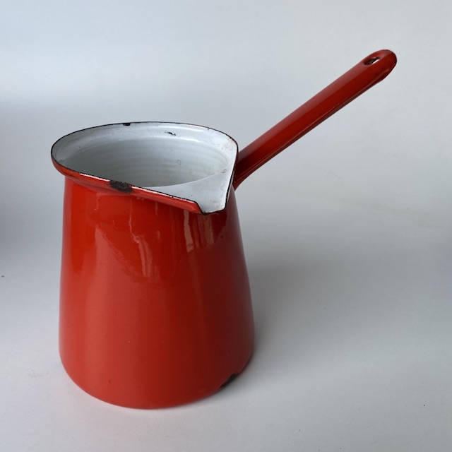 POTS n PANS, Orange Enamel Milk Jug